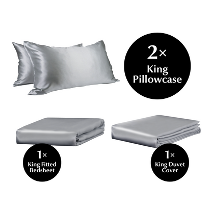 King 4 Piece Silk Bedding Set