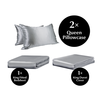 King 4 Piece Silk Bedding Set