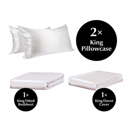 King 4 Piece Silk Bedding Set