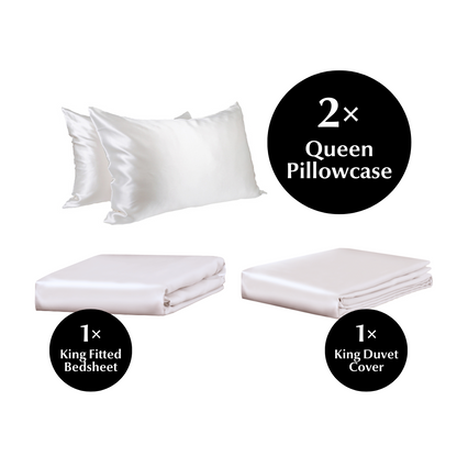 King 4 Piece Silk Bedding Set