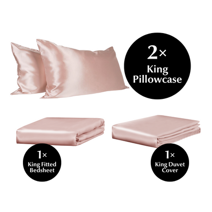 King 4 Piece Silk Bedding Set